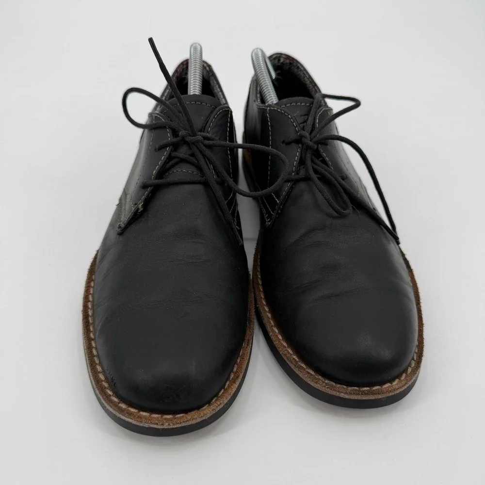 Original Penguin Munsingwear Black Leather Derby Dress Shoes Lace Up Round Toe‎